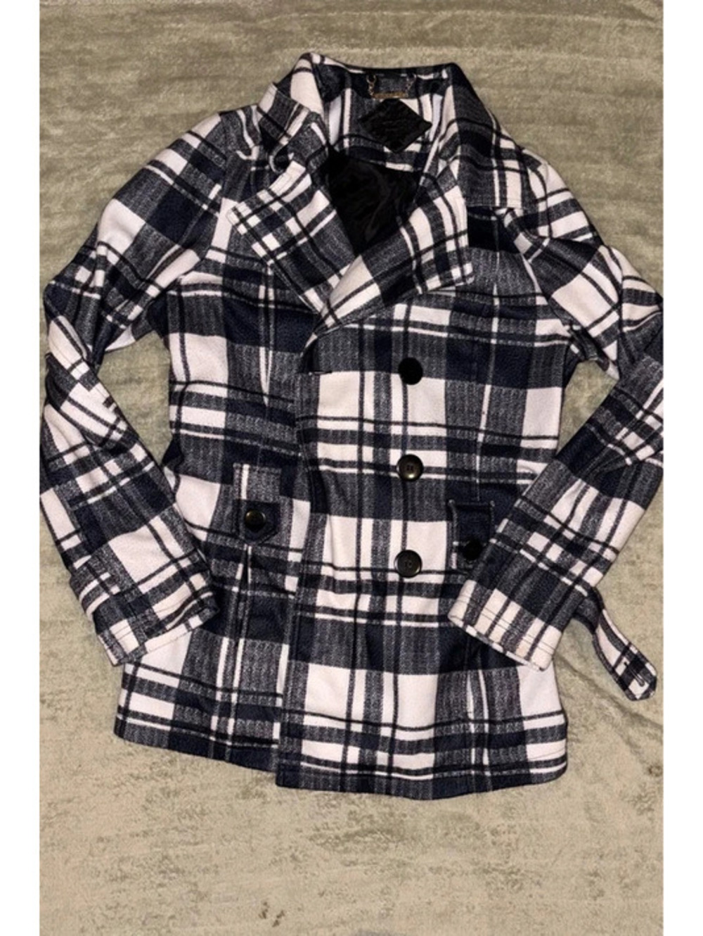 Black and White Classic Academia Fall Chic Peacoat